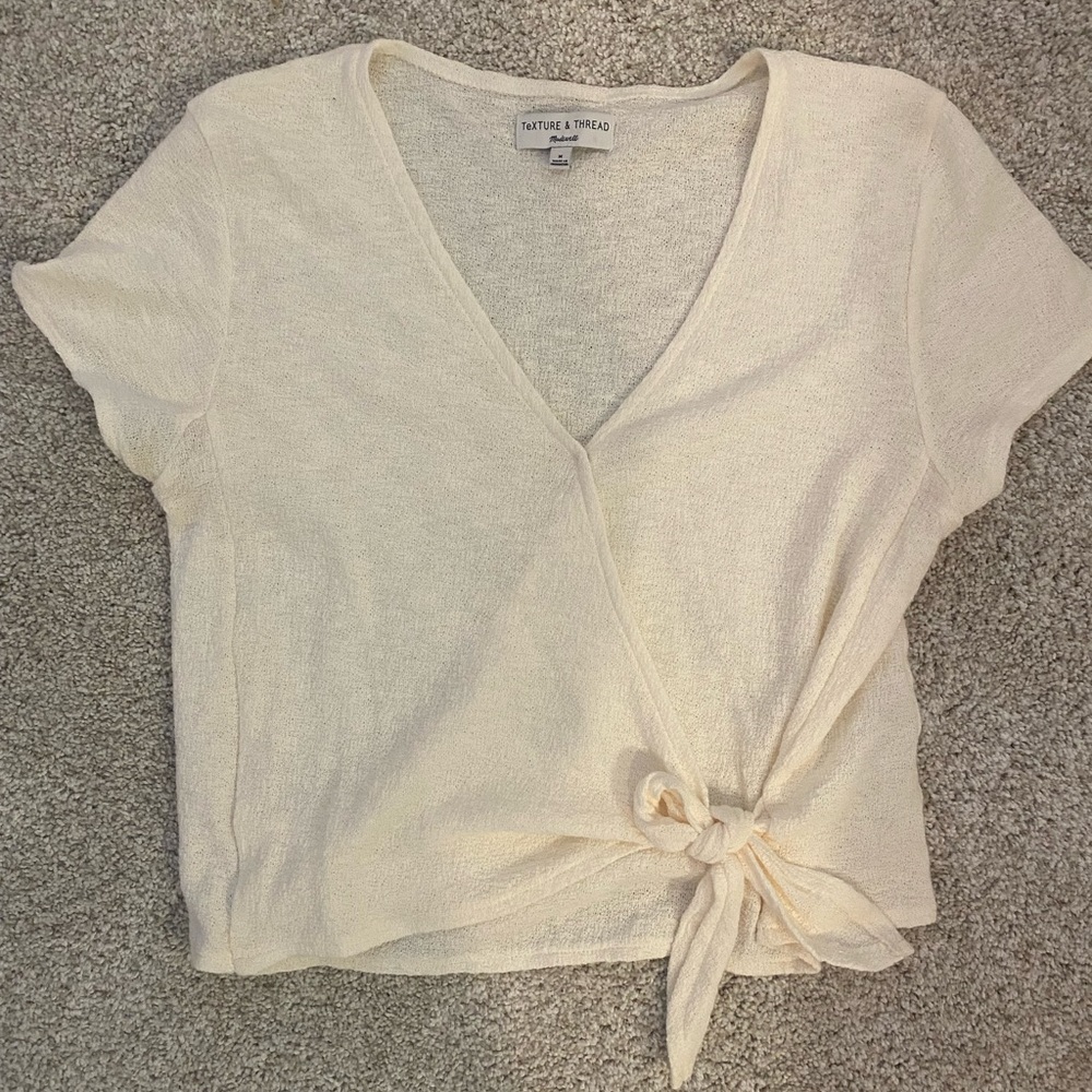 Madewell gauzy tied front top